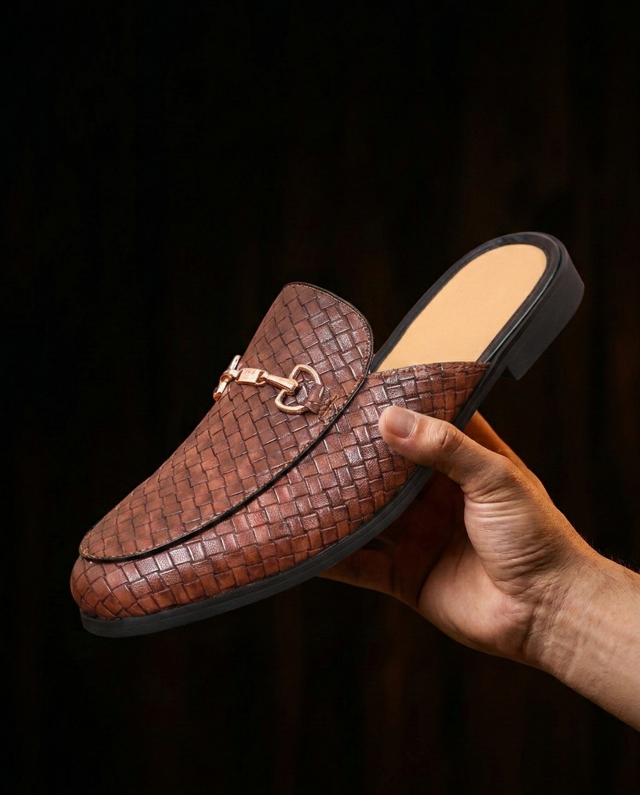 Woven Horsebit Mule