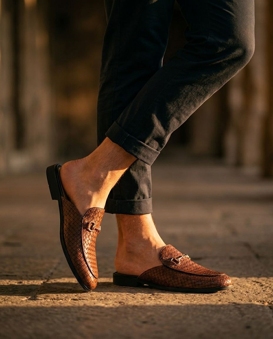 Woven Horsebit Mule