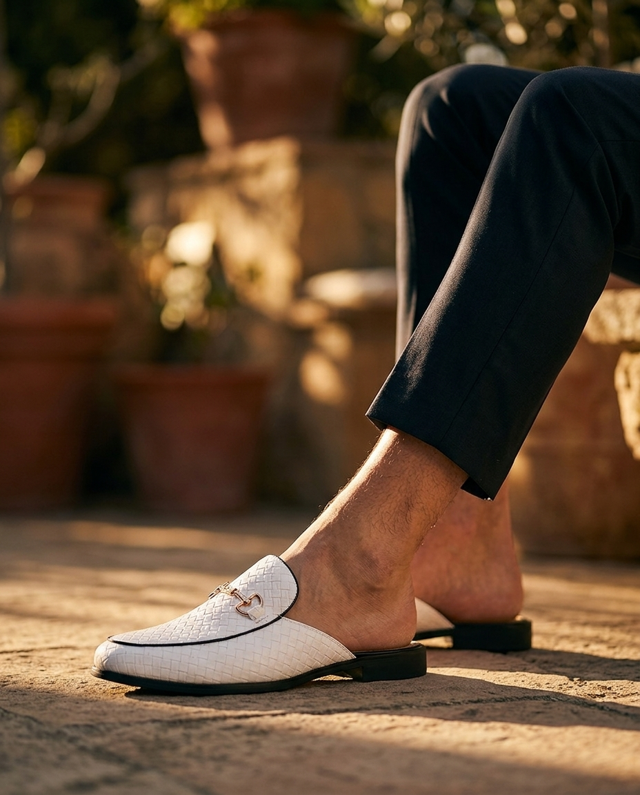 Woven Horsebit Mule