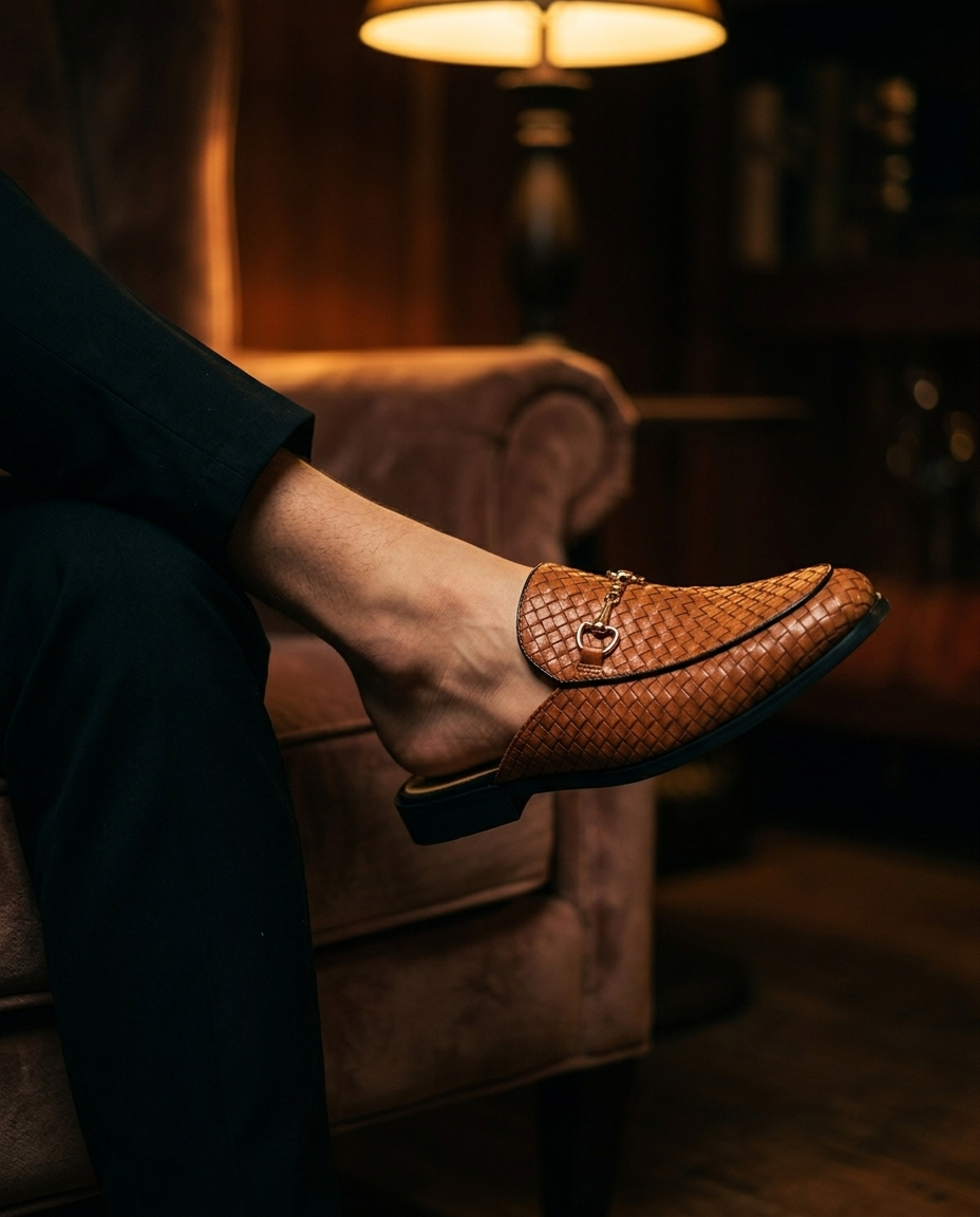 Woven Horsebit Mule