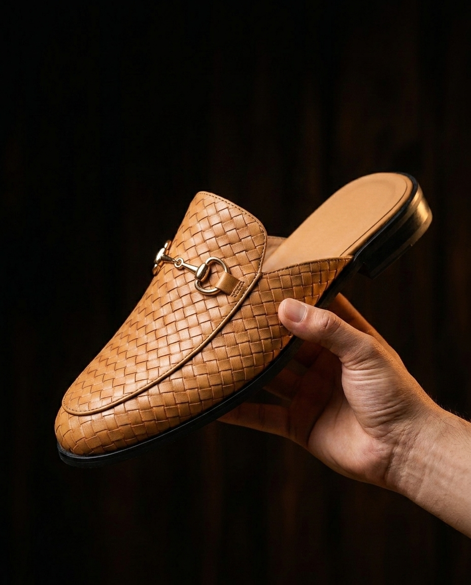 Woven Horsebit Mule