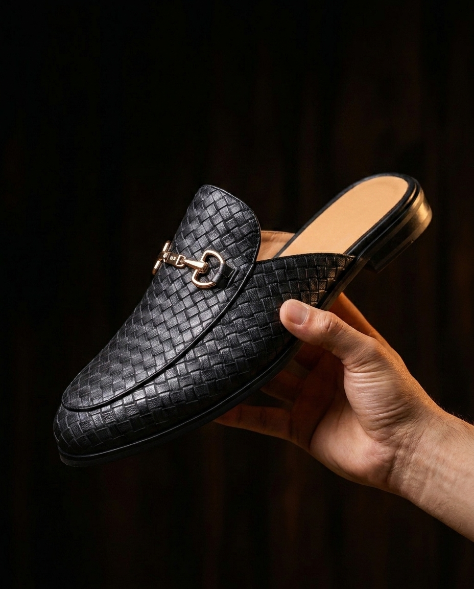 Woven Horsebit Mule