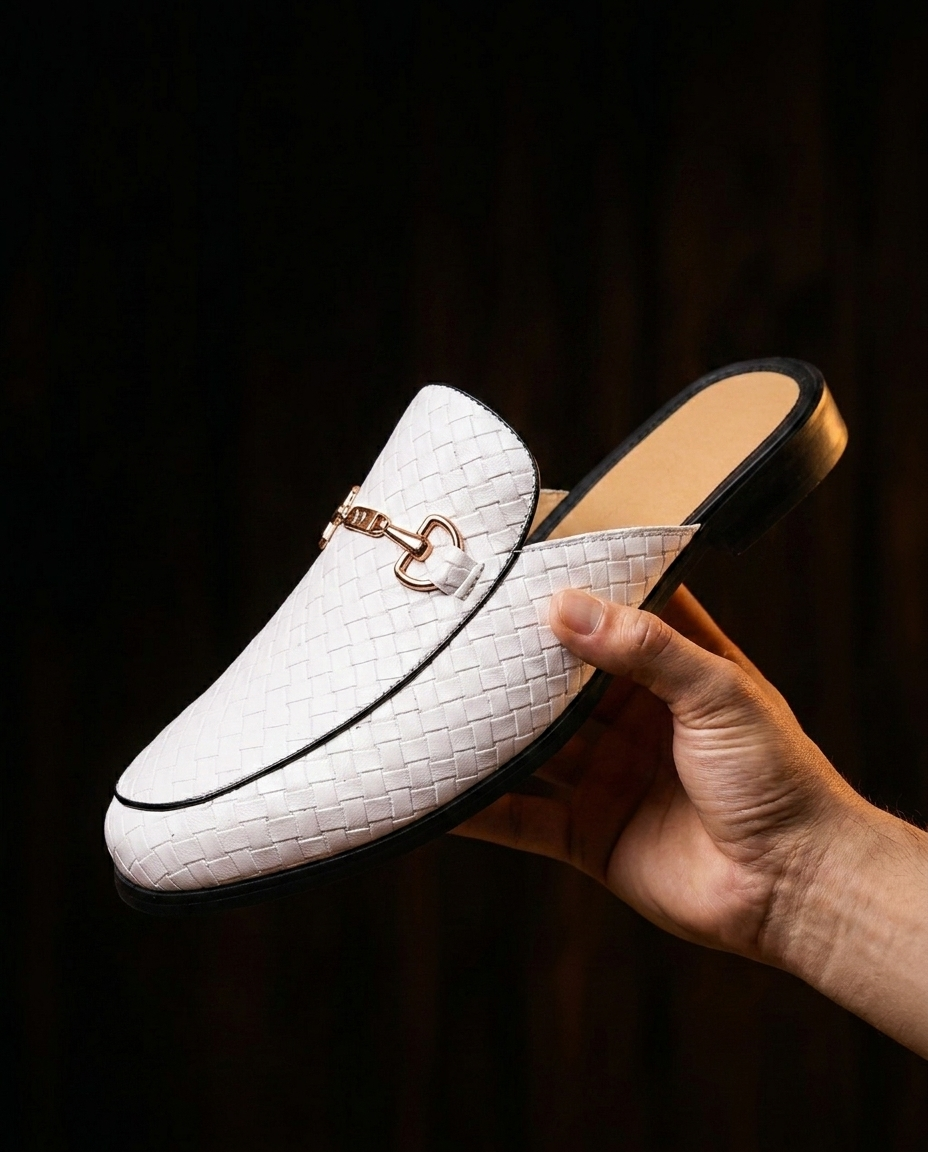 Woven Horsebit Mule