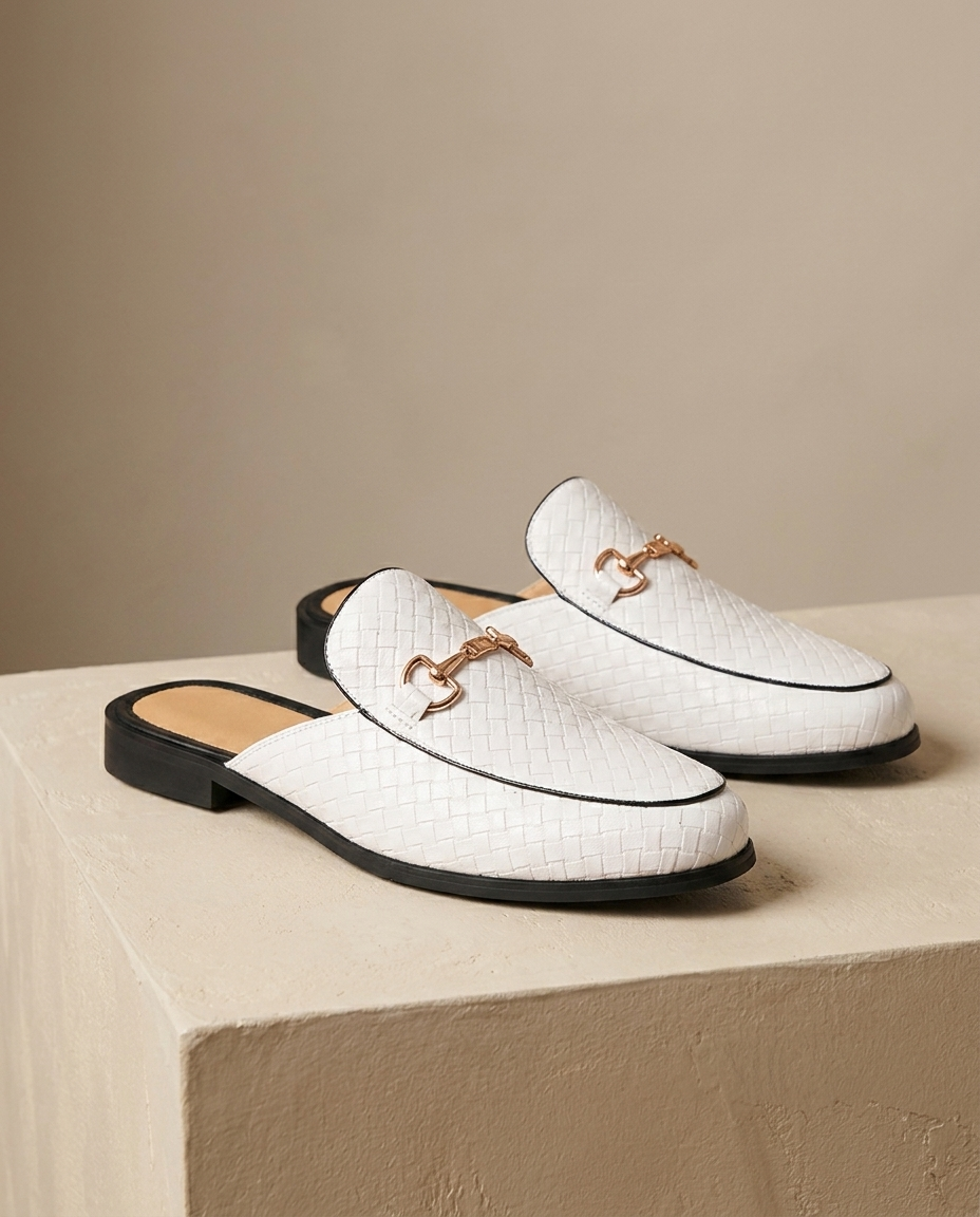 Woven Horsebit Mule
