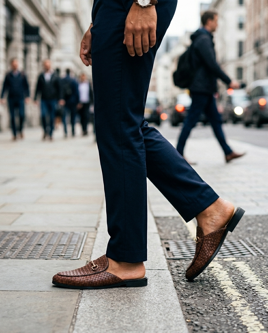 Woven Horsebit Mule