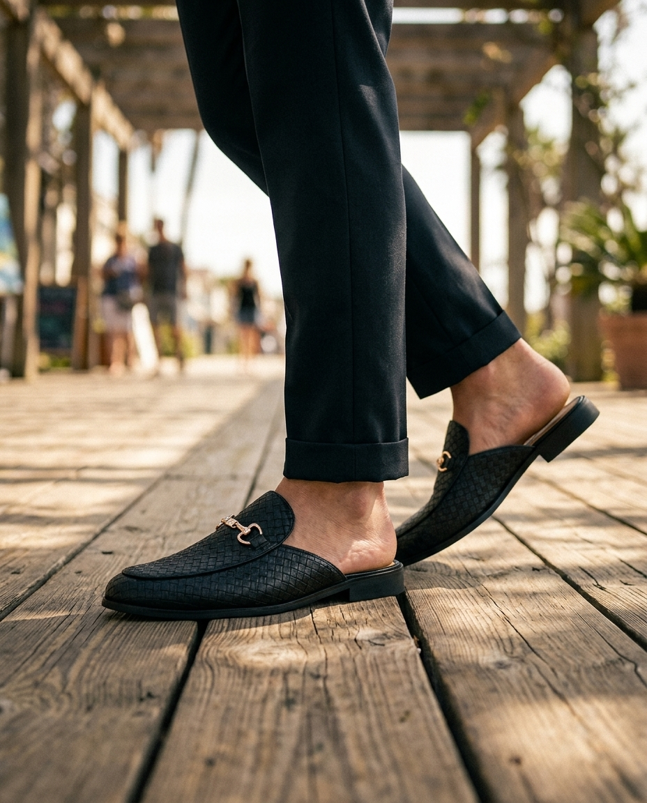 Woven Horsebit Mule