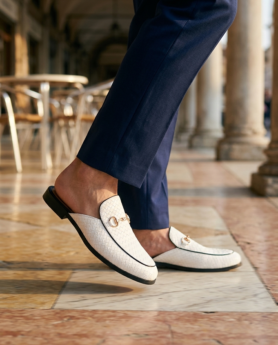 Woven Horsebit Mule