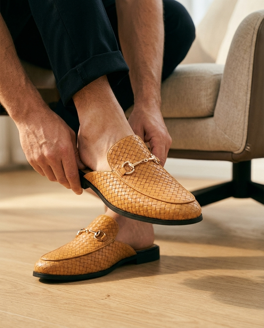 Woven Horsebit Mule
